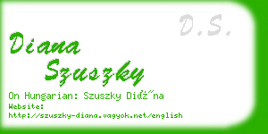 diana szuszky business card